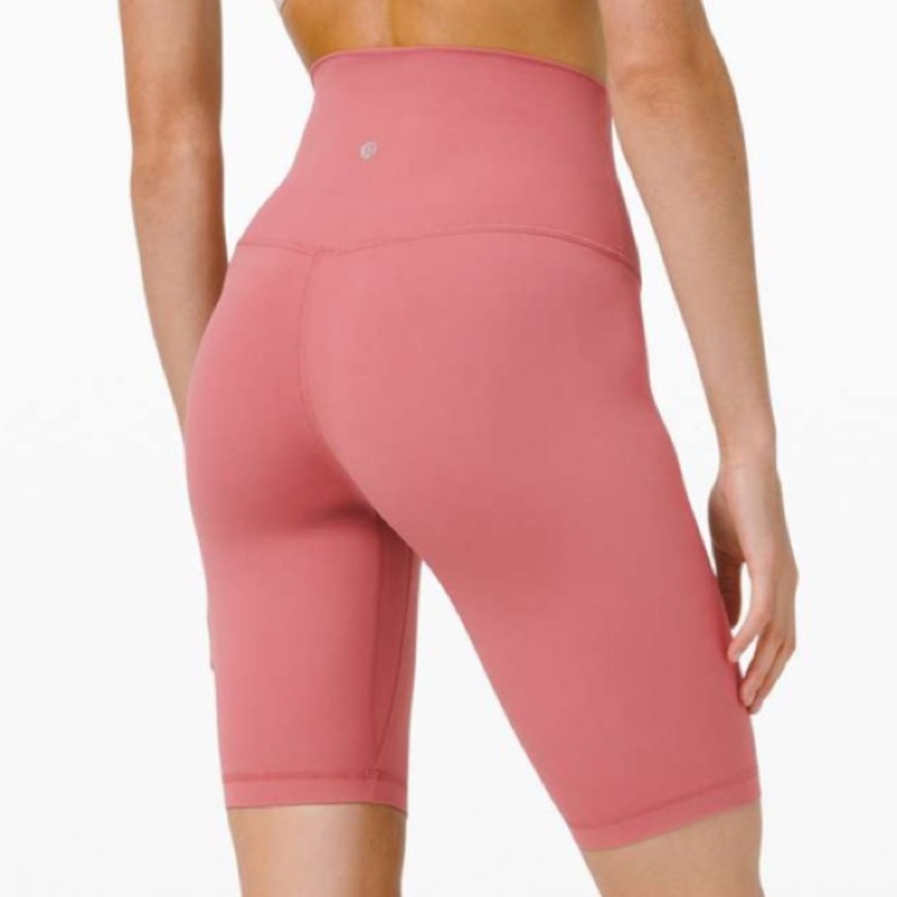 Lululemon Align Super High Rise Short *10" size 2 Pink Rose Mauve Biker